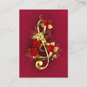 Golden Treble Cleve mit Rose Blume Rabattkarte