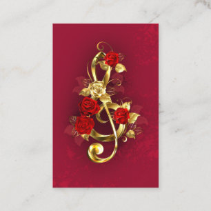 Golden Treble Cleve mit Rose Blume Rabattkarte