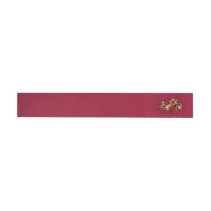 Golden Treble Cleve mit Rose Blume Rundum-Adressaufkleber