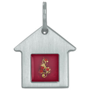 Golden Treble Cleve mit Rose Blume Tiermarke