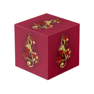 Golden Treble Cleve mit Rose Blume Würfel