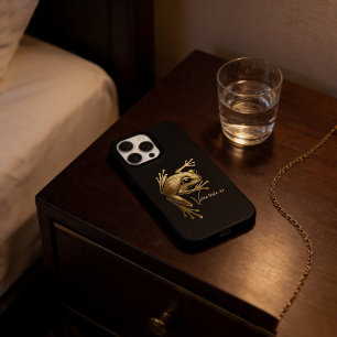 Golden Tree Frog Künstlerisches Monogramm Custom iPhone 16 Pro Max Hülle
