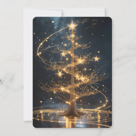Golden Tree Holiday Greeting Card Feiertagskarte