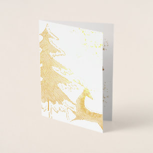 Golden Tree Star 1. Weihnachtsfeier Bestes Vater F Folienkarte