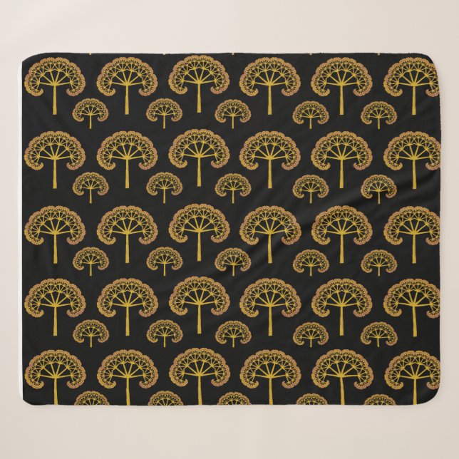 Golden Trees Sherpa Blanket Sherpadecke (Vorderseite (Horizontal))