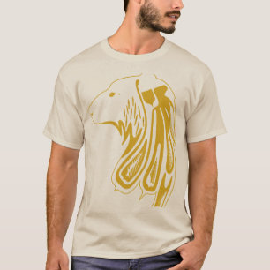 Golden Tribal Wolf Head - Luxuriöses Tierdesign T-Shirt