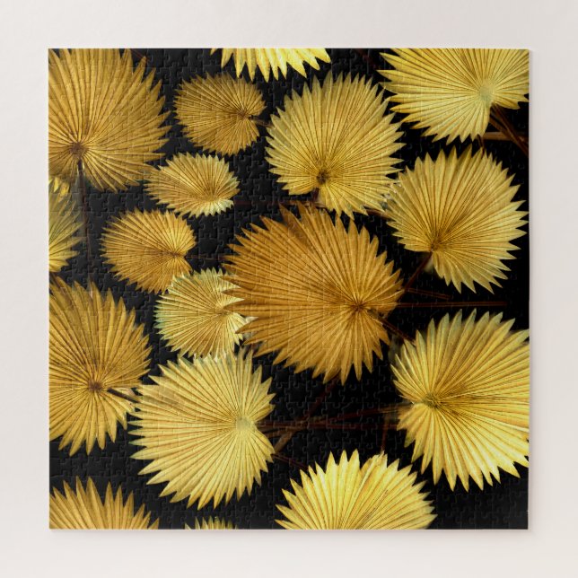Golden Tropical Blätter: Licuala Elegance Puzzle (Vertikal)