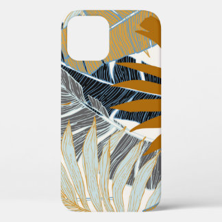 Golden Tropical Blätter Silhouette Case-Mate iPhone Hülle