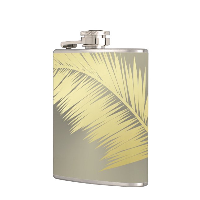 Golden Tropical Palm Blätter Flachmann (Links)