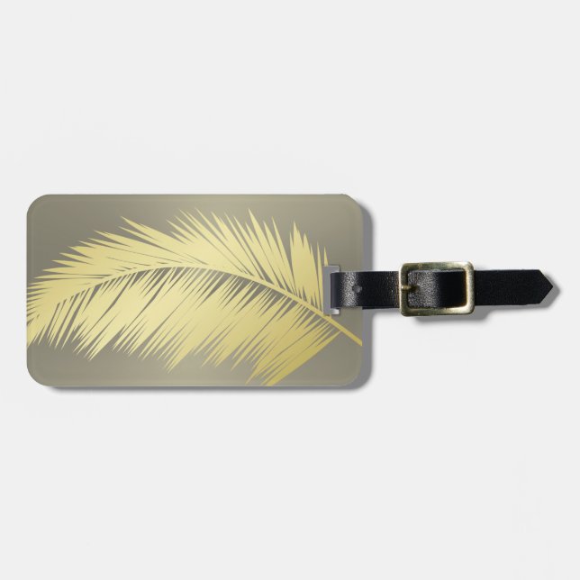 Golden Tropical Palm Blätter Gepäckanhänger (Vorderseite horizontal)