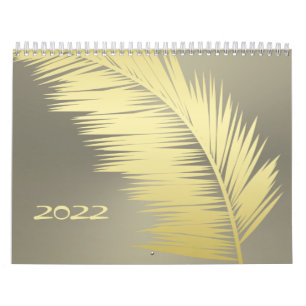 Golden Tropical Palm Blätter Kalender