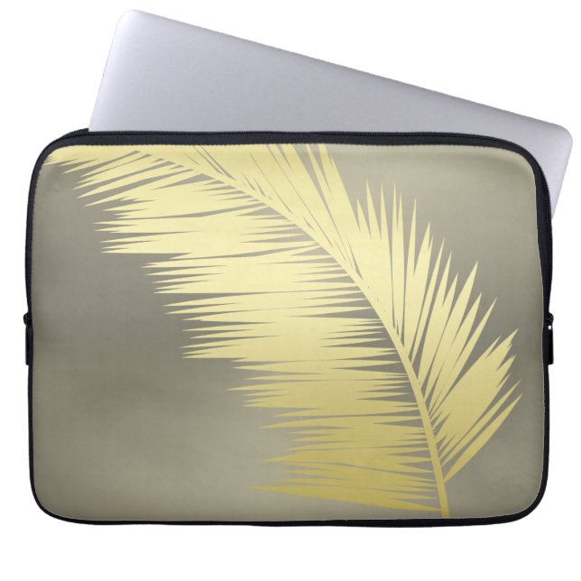 Golden Tropical Palm Blätter Laptopschutzhülle (Vorderseite)