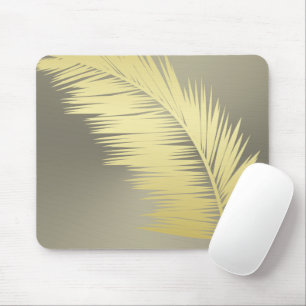 Golden Tropical Palm Blätter Mousepad