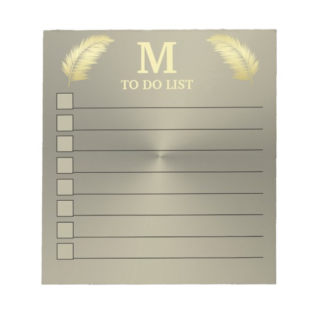 Golden Tropical Palm Blätter Notizblock (Vorderseite)