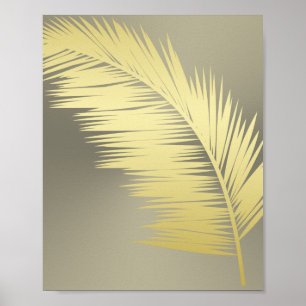 Golden Tropical Palm Blätter Poster