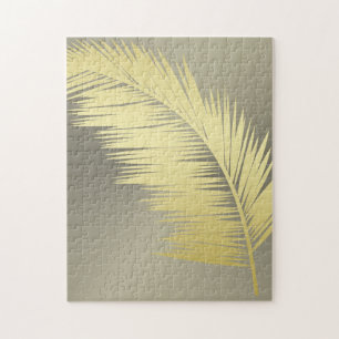 Golden Tropical Palm Blätter Puzzle