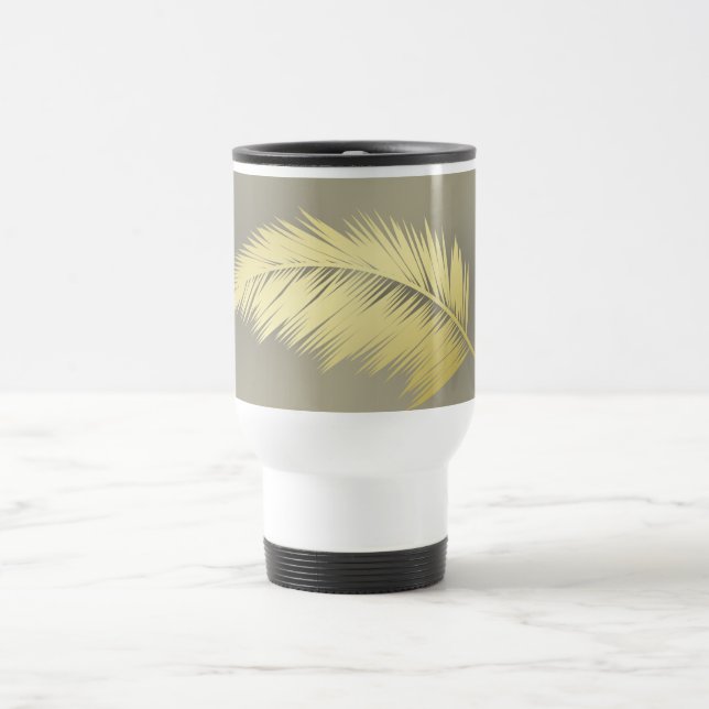 Golden Tropical Palm Blätter Reisebecher (Mittel)
