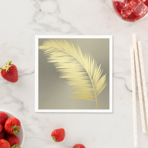 Golden Tropical Palm Blätter Serviette