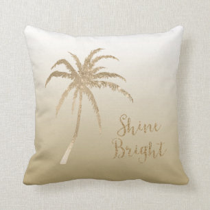  Golden Tropical Palm Tree Shine Bright Glitzer  Kissen