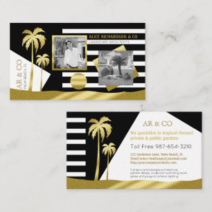 Golden Tropical Palm Trees Beach Instagram Fotos Visitenkarte