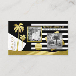 Golden Tropical Palm Trees Beach Instagram Fotos Visitenkarte