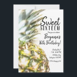 Golden Tropical Pineaple Sweet 16 Beach Party Einladung<br><div class="desc">Anpassen für jedes Ereignis.</div>