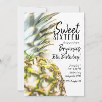 Golden Tropical Pineaple Sweet 16 Beach Party