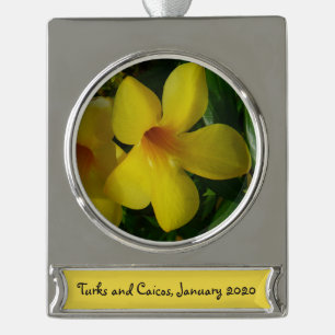 Golden Trumpet Blume II Tropical Banner-Ornament Silber