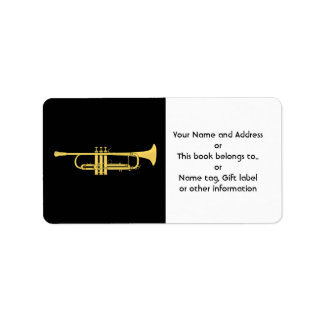 Golden Trumpet Music Theme Adressaufkleber