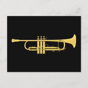 Golden Trumpet Music Theme Postkarte