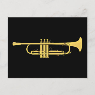 Golden Trumpet Music Theme Postkarte