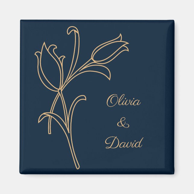 Golden Tulip Art Deco Magnet (Vorne)
