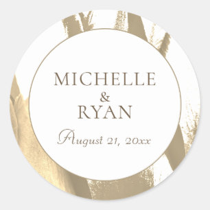 Golden Tulips Hochzeit Runder Aufkleber