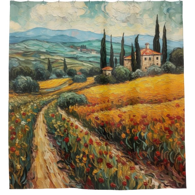 Golden Tuscany Dreams Duschvorhang (Vorderseite)