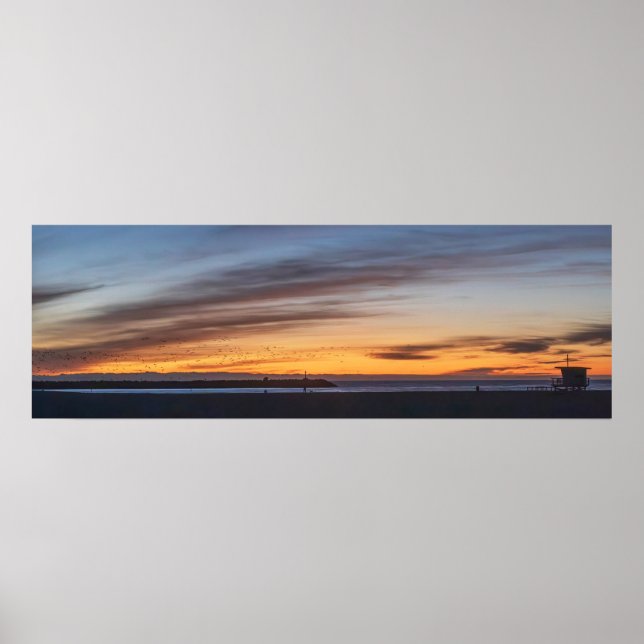 Golden Twilight Hour Sunset - Venice Beach, CA Poster (Vorne)