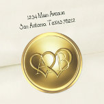 Golden Two Hearts Intertwined Wedding Runder Aufkleber<br><div class="desc">Golden Two Hearts Intertwined  Wedding Designed by Carrie Fink.  Printed and shipped by Zazzle or their partners.</div>