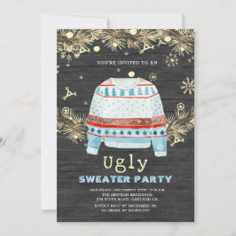 Golden Ugly Sweater Holoden Einladung