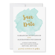 Golden und Aquamarin Blush Save the Date