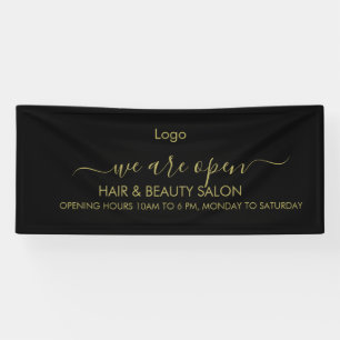 Golden und Black Beauty Salon Banner