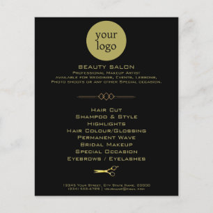 Golden und Black Beauty Salon Flyer