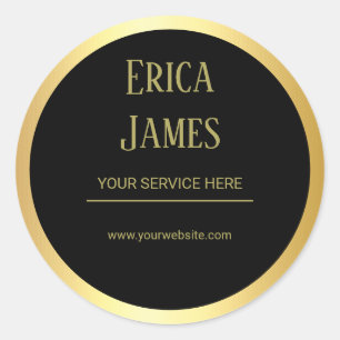 Golden und Black Beauty Salon Runder Aufkleber