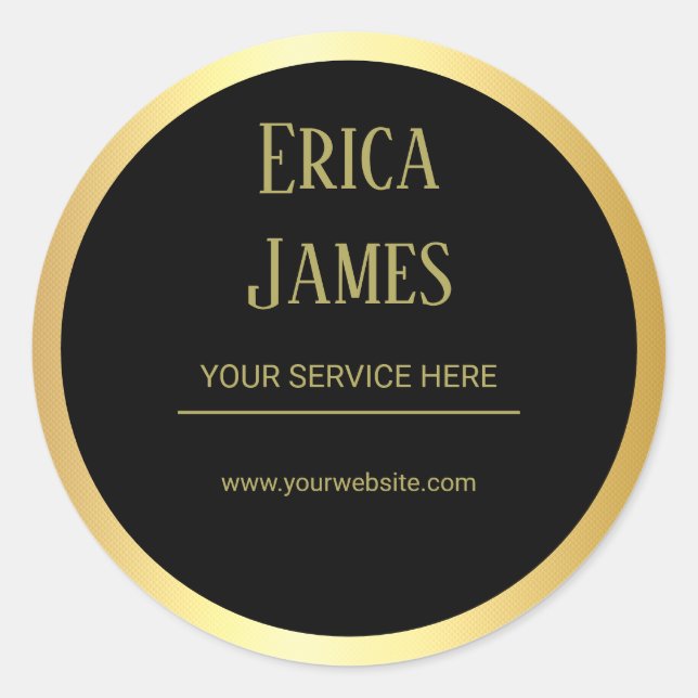 Golden und Black Beauty Salon Runder Aufkleber (Vorderseite)