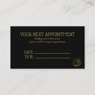 Golden und Black Beauty Salon Terminkarte