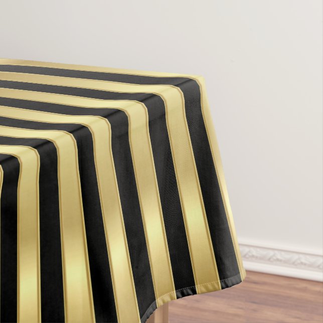 Golden und Black Elegante Streifen Tablette Tischdecke (Beispiel)