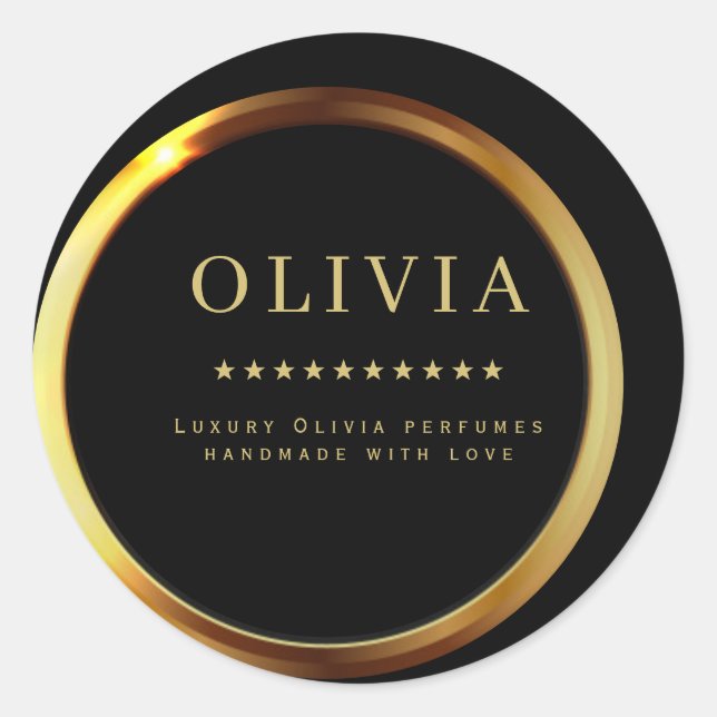 Golden und Black Labels Runder Aufkleber (Vorderseite)