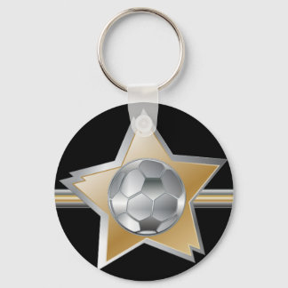 Golden und Silber Effekt Fußball Star Schlüsselanhänger