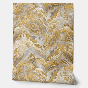 Golden und Silver Swirl Elegante Tapete