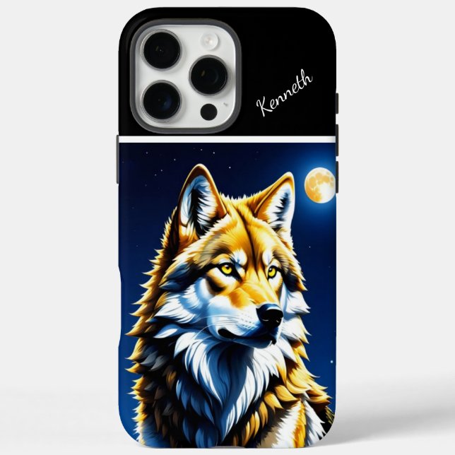 Golden und Silver Wolf Sunset Case-Mate iPhone Hülle (Rückseite)