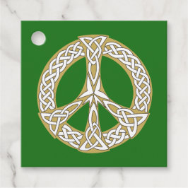 Golden und White Celtic Peace Sign Geschenkanhänger