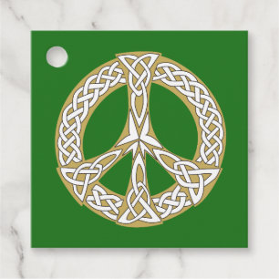 Golden und White Celtic Peace Sign Geschenkanhänger